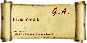 Glab Anett névjegykártya